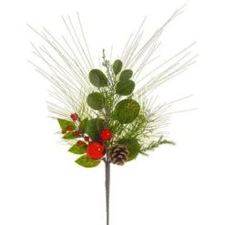 Allstate Floral Mixed Pine with Pine Cone and Berry Christmas Spray 22"