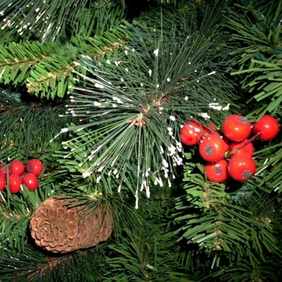 National Tree Company 2 ft Unlit Artificial Mini Christmas Tree, Green, Crestwood Spruce, with Pine Cones, Berry Clusters, Frosted Branches 4 National Tree Company 2 ft Unlit Artificial Mini Christmas Tree, Green, Crestwood Spruce, with Pine Cones, Berry Clusters, Frosted Branches - Image 2
