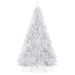 Best Choice Products Premium White Hinged Artificial Christmas Pine Tree w/ Branch Tips, Metal Base -Outlet Xmas Decor Tree Store GUEST 4d089b5a a0b4 4946 8a64 a81c27e2d897