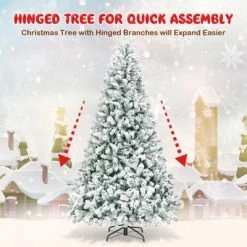 Costway Prelit 7.5ft Christmas Tree Flocked Xmas Snowy Tree 450 LED Lights -Outlet Xmas Decor Tree Store GUEST 4d595f6a 244a 46cb a1eb b91e392a6b6e