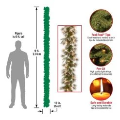 National Tree Company Pre-Lit 'Feel Real' Artificial Christmas Garland, Green, Liberty Pine Cones, White Lights, Frosted Branches, Plug In, 9 Feet 8 National Tree Company Pre-Lit 'Feel Real' Artificial Christmas Garland, Green, Liberty Pine Cones, White Lights, Frosted Branches, Plug In, 9 Feet -Outlet Xmas Decor Tree Store GUEST 4d90b41f 3aa6 4db5 af12 8a113a1e9341