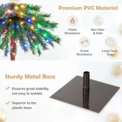 Costway 6FT Pre-Lit Artificial Tropical Christmas Palm Tree w/ 210 Multi-Color Lights -Outlet Xmas Decor Tree Store GUEST 4e02dc58 64b7 46fb b950 a06910b20579