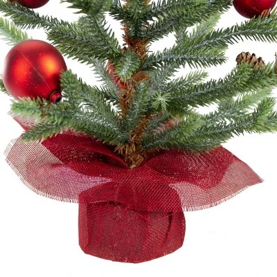 Northlight 18" Potted Pine with Red Ornaments Medium Artificial Christmas Tree – Unlit 3 Northlight 18" Potted Pine with Red Ornaments Medium Artificial Christmas Tree – Unlit