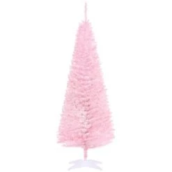 HOMCOM 59" Artificial Pencil Christmas Tree, Slim Xmas Tree with 294 Realistic Branch Tips and Foldable Metal Stand -Outlet Xmas Decor Tree Store GUEST 50b3b94a 57b6 4853 ae31 2fdf4149e092