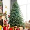 Costway 8ft Hinged Artificial Christmas Spruce Tree w/ 1658 Mixed PE & PVC Tips