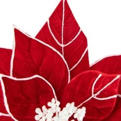 Northlight 20" Red and White Velvet Glittered Poinsettia Christmas Stem Spray -Outlet Xmas Decor Tree Store GUEST 5154e037 e5ee 491e bb97 39d583d0d168