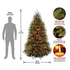 National Tree Company 7 ft Pre-Lit Artificial Full Christmas Tree, Green, Dunhill Fir, Multicolor Lights, Includes Stand -Outlet Xmas Decor Tree Store GUEST 51596e8d c719 445e 9d38 9167db354b5d