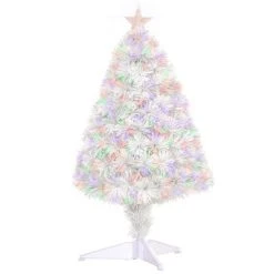 HOMCOM Tall Pre-Lit Douglas Fir Tabletop Artificial Christmas Tree with Realistic Branches, Fiber Optic LED Lights and Tips -Outlet Xmas Decor Tree Store GUEST 5200e9d2 af39 46fa ac29 b287ba487920