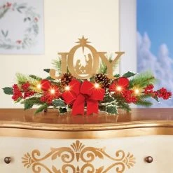 Collections Etc. Collections Etc LED Lighted Joy Nativity Christmas Table Centerpiece 21 X 7 X 10