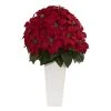 Nearly Natural 32-in Poinsettia Artificial Plant in White Planter -Outlet Xmas Decor Tree Store GUEST 52816376 8a97 4ffb 9f8f 9964181beff0