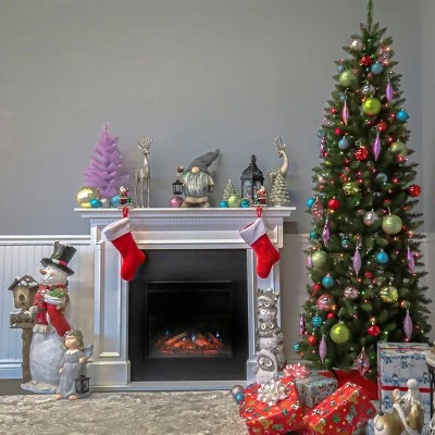 National Tree Company 6.5 ft Artificial Pre-Lit Slim Christmas Tree, Green, Kingswood Fir, Multicolor Lights, Includes Stand 5 National Tree Company 6.5 ft Artificial Pre-Lit Slim Christmas Tree, Green, Kingswood Fir, Multicolor Lights, Includes Stand - Image 3