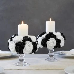 Bright Creations 100 Pack Stemless Foam Flowers, 3 Inch Black and White Roses Artificial for Decorations, Crafts, Wedding Receptions, 50 of Each Color -Outlet Xmas Decor Tree Store GUEST 54433eed a033 4dea bdc3 02069b7931a4