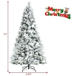 Tangkula Artificial Snow Flocked Christmas Tree 7FT Hinged Christmas Tree W/ 919 Branch Tips 17 Tangkula Artificial Snow Flocked Christmas Tree 7FT Hinged Christmas Tree W/ 919 Branch Tips -Outlet Xmas Decor Tree Store GUEST 5444c175 fa6e 432e 99b4 6cf72422ffbe