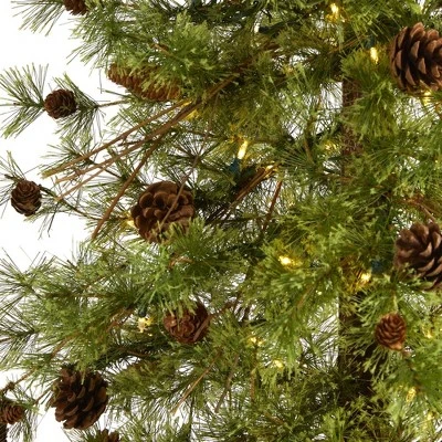 7ft Nearly Natural Pre-Lit LED Wyoming Alpine with Pinecones Artificial Christmas Tree Clear Lights 4 7ft Nearly Natural Pre-Lit LED Wyoming Alpine with Pinecones Artificial Christmas Tree Clear Lights - Image 2