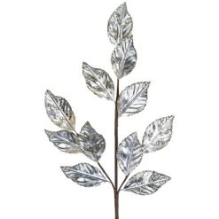 Northlight 25" Glittered Platinum Leaves Christmas Spray -Outlet Xmas Decor Tree Store GUEST 54d38e4d cb72 42d1 8c87 f1dbc4c3e70c