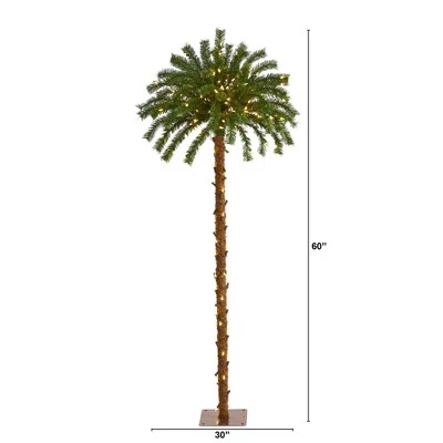 5ft Nearly Natural Pre-Lit LED Palm Artificial Christmas Tree Warm White Lights 3 5ft Nearly Natural Pre-Lit LED Palm Artificial Christmas Tree Warm White Lights