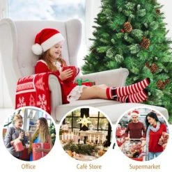Tangkula 7ft Pre-Decorated Holiday Christmas Tree Unlit Artificial Pine Tree w/ Red Berries 18 Tangkula 7ft Pre-Decorated Holiday Christmas Tree Unlit Artificial Pine Tree w/ Red Berries -Outlet Xmas Decor Tree Store GUEST 55c6d317 74f8 43db ada2 af917b61cead