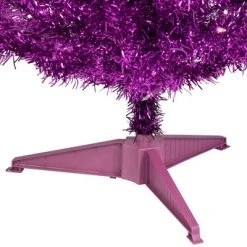 Northlight 4' Pre-Lit Purple Tinsel Artificial Christmas Tree- Clear Lights, Purple Wire -Outlet Xmas Decor Tree Store GUEST 56e97ce7 a9ee 4471 8305 43c62b26cd70
