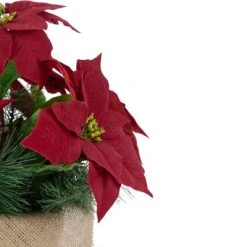 Northlight 13.5" Red Poinsettia with Pine Cones Artificial Christmas Floral Arrangement -Outlet Xmas Decor Tree Store GUEST 5716a916 2c08 4e22 a538 8efe4f3f194c