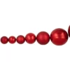 Northlight 6' Red Shiny and Matte Shatterproof Ball Christmas Swag