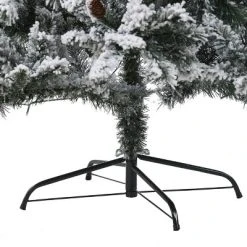 LuxenHome 7ft Pre-Lit LED Artificial Flocked Full Pine Christmas Tree with Pine Cones -Outlet Xmas Decor Tree Store GUEST 5792fd14 a855 49e4 aee8 b932d56ace43