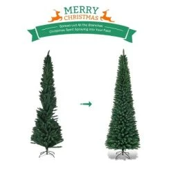 Tangkula 9'Artificial Slim Christmas Tree Pencil Shape Home Holiday Decor Green 14 Tangkula 9'Artificial Slim Christmas Tree Pencil Shape Home Holiday Decor Green -Outlet Xmas Decor Tree Store GUEST 57ab31fe f8a4 4982 9f36 59b37053c026