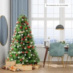 Tangkula 6ft Pre-lit Christmas Tree Artificial Christmas Pine Tree w/ 350 LED Lights & 814 Branch Tips -Outlet Xmas Decor Tree Store GUEST 57b22b8b c8c6 4332 ab00 2c2f1d413263