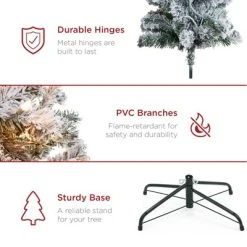 Best Choice Products Pre-Lit Artificial Snow Flocked Pencil Christmas Tree Holiday Decoration 16 Best Choice Products Pre-Lit Artificial Snow Flocked Pencil Christmas Tree Holiday Decoration -Outlet Xmas Decor Tree Store GUEST 5806b886 6378 406b 817e 9682f897704b