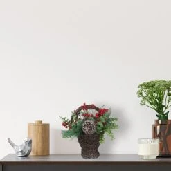 Northlight 15" Eucalyptus Pine and Berry Artificial Christmas Grapevine Basket 9 Northlight 15" Eucalyptus Pine and Berry Artificial Christmas Grapevine Basket -Outlet Xmas Decor Tree Store GUEST 583daad9 986e 4695 a4bb 5073f76bc17a