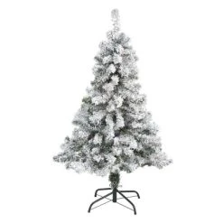 Nearly Natural 4' Flocked Rock Springs Spruce Artificial Christmas Tree