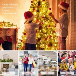 Tangkula 6ft Pre-lit Christmas Tree Artificial Christmas Pine Tree w/ 350 LED Lights & 814 Branch Tips -Outlet Xmas Decor Tree Store GUEST 58630b0e 4b61 4a6b b9b1 84abe5b634f0