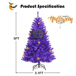 Tangkula Artificial Purple Christmas Tree, Prelit Purple Halloween Tree w/ Orange LED Lights & Pumpkin Ornaments 21 Tangkula Artificial Purple Christmas Tree, Prelit Purple Halloween Tree w/ Orange LED Lights & Pumpkin Ornaments -Outlet Xmas Decor Tree Store GUEST 58fd8296 da00 4b6a a348 0c56cc474c1a