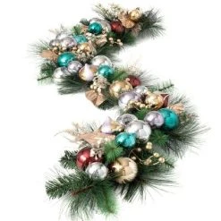 Sullivans 6' Ornament & Pine Artificial Garland 72"L Green -Outlet Xmas Decor Tree Store GUEST 5903323c 0b2c 4725 acb0 c77cf4e243fa