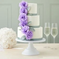 Bright Creations Juvale 50 Pack Light Purple Artificial Flowers for Decoration, 3 Inch Stemless Silk Cloth Roses for Wall Decor, Wedding Receptions, Spring Decor