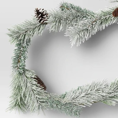 Mini Heavy Flocked Christmas Garland - Threshold™ 3 Mini Heavy Flocked Christmas Garland - Threshold™ - Image 2