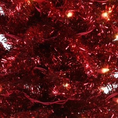 National Tree Company 6 ft Pre-Lit Artificial Christmas Tree, Red Tinsel, White Lights, Includes Stand 5 National Tree Company 6 ft Pre-Lit Artificial Christmas Tree, Red Tinsel, White Lights, Includes Stand - Image 3