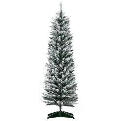 HOMCOM 59" Snow Flocked Artificial Pencil Christmas Tree, Slim Xmas Tree with Realistic Branches and Plastic Base Stand for Indoor Decoration 15 HOMCOM 59" Snow Flocked Artificial Pencil Christmas Tree, Slim Xmas Tree with Realistic Branches and Plastic Base Stand for Indoor Decoration -Outlet Xmas Decor Tree Store GUEST 59442c30 32bc 4e3e 82d9 cecfd9a70704
