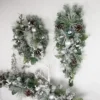 Northlight 30" Flocked Pine Artificial Christmas Teardrop Swag with Iridescent Ornaments - Unlit