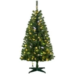 HOMCOM Prelit Artificial Christmas Tree Holiday Decoration with Warm White or Colorful LED Lights -Outlet Xmas Decor Tree Store GUEST 5acac7d2 7573 4334 be18 18185a235099
