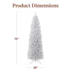 Best Choice Products White Artificial Holiday Christmas Pencil Tree w/ Metal Base -Outlet Xmas Decor Tree Store GUEST 5b0a0652 02b1 4bca b1d6 d9d2d7ecb53d