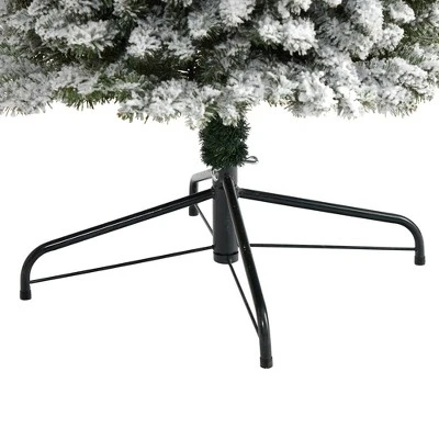 9ft Nearly Natural Pre-Lit Flocked Slim Artificial Christmas Tree Clear Lights 5 9ft Nearly Natural Pre-Lit Flocked Slim Artificial Christmas Tree Clear Lights - Image 3