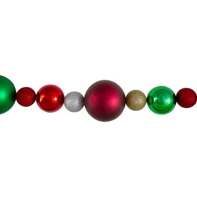 Northlight 6' Traditional Colored Shatterproof Ball Artificial Christmas Garland - Unlit 4 Northlight 6' Traditional Colored Shatterproof Ball Artificial Christmas Garland - Unlit - Image 2