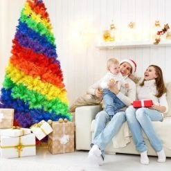 Tangkula 7FT Artificial Hinged Christmas Tree Colorful Rainbow Full Fir Xmas Tree with 1213 Branch Tips 12 Tangkula 7FT Artificial Hinged Christmas Tree Colorful Rainbow Full Fir Xmas Tree with 1213 Branch Tips -Outlet Xmas Decor Tree Store GUEST 5ba52441 3ee9 4dc4 8c16 30bdbbed209f