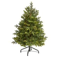 Nearly Natural 4’ North Carolina Fir Prelit LED Artificial Christmas Tree