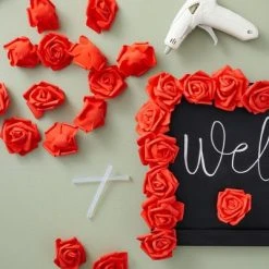 Juvale 100 Pack Red Foam Roses, 3 Inch Stemless Artificial Flowers for Crafts, Wall Decorations, Wedding Receptions, Faux Bouquets, Spring Decor -Outlet Xmas Decor Tree Store GUEST 5bebcdc2 53b2 4379 b023 1fbd9add6286