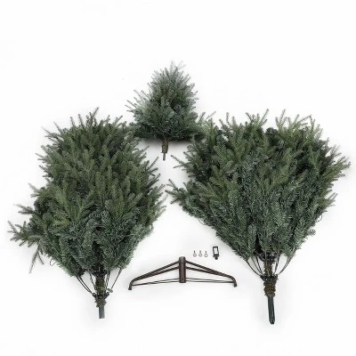 LuxenHome 7.5ft Pre-Lit LED Artificial Full Fir Christmas Tree 4 LuxenHome 7.5ft Pre-Lit LED Artificial Full Fir Christmas Tree - Image 2