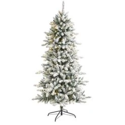 Nearly Natural Pre-Lit LED Flocked Livingston Fir Artificial Christmas Tree with Pinecones Clear Lights 14 Nearly Natural Pre-Lit LED Flocked Livingston Fir Artificial Christmas Tree with Pinecones Clear Lights -Outlet Xmas Decor Tree Store GUEST 5dadc7ac 3183 4b3c 8ad8 a5e60a9f21e1