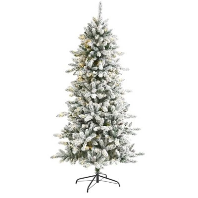 Nearly Natural Pre-Lit LED Flocked Livingston Fir Artificial Christmas Tree with Pinecones Clear Lights 8 Nearly Natural Pre-Lit LED Flocked Livingston Fir Artificial Christmas Tree with Pinecones Clear Lights - Image 6