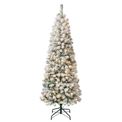 National Tree Company First Traditions Pre-Lit Medium Flocked Acacia Hinged Artificial Christmas Tree Clear Lights 6 National Tree Company First Traditions Pre-Lit Medium Flocked Acacia Hinged Artificial Christmas Tree Clear Lights - Image 4