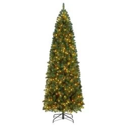 Yaheetech Pre-lit Slim Pencil Artificial Christmas Tree, Green -Outlet Xmas Decor Tree Store GUEST 5e329e9f 49a0 47f9 8a8c b9496b8b728e